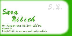 sara milich business card